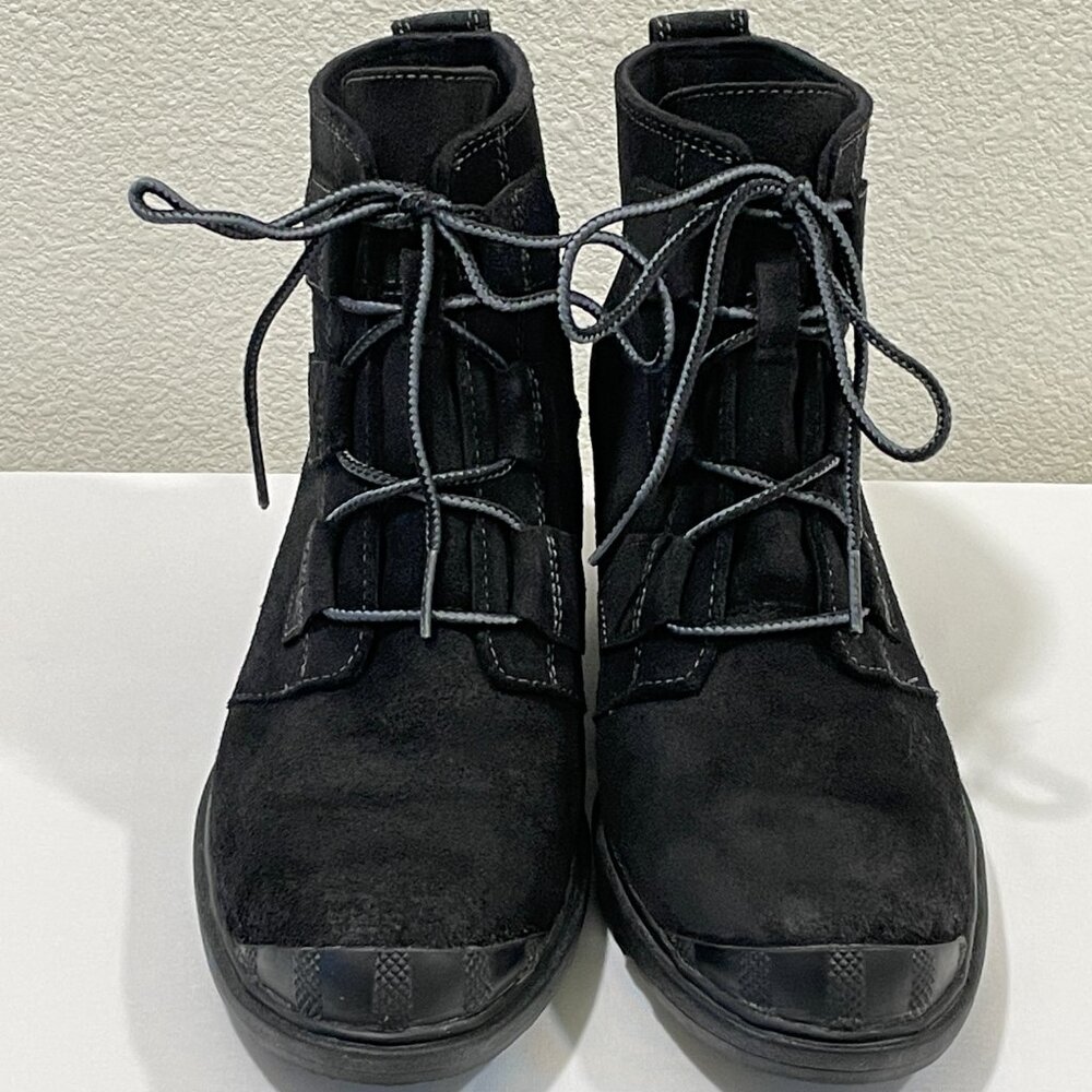 SOREL "Toronto" Suede Wedge Ankle Boot Waterproof Black Women Size 9/40